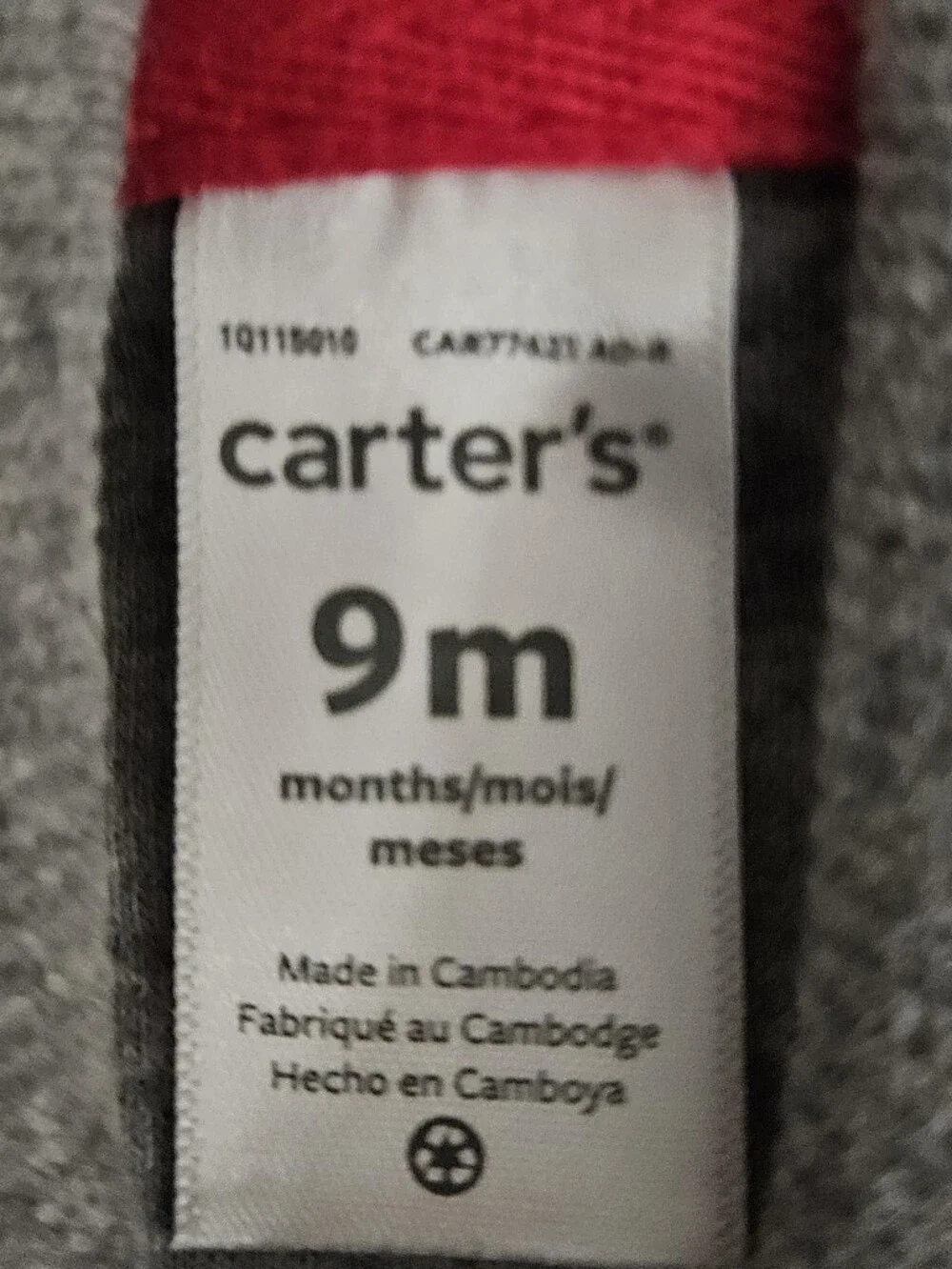 Carter's NWT Gray Shawl-Collar Cardigan with Red Truck Detail, 9 Months